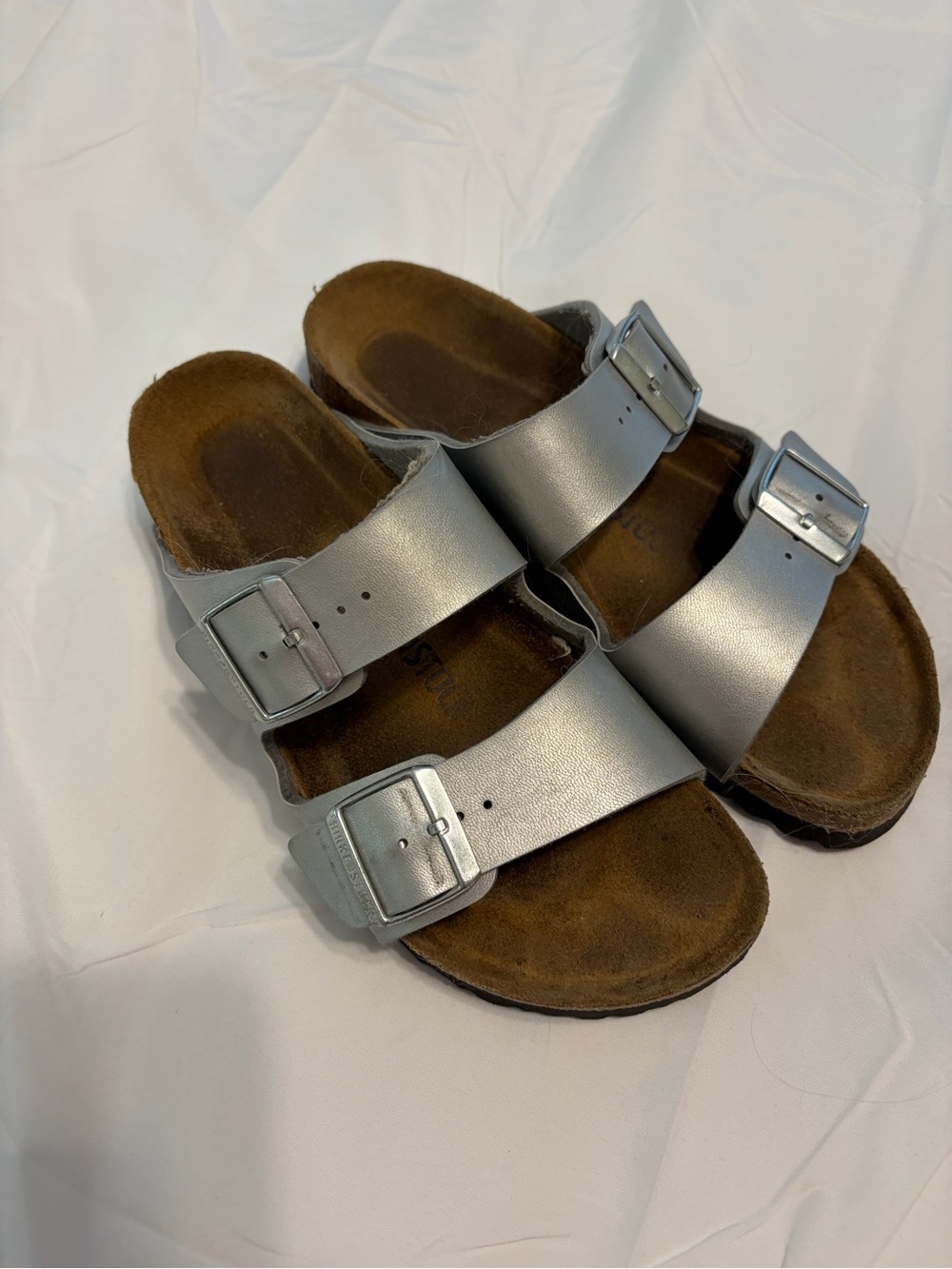 Silver Birkenstock Arizona